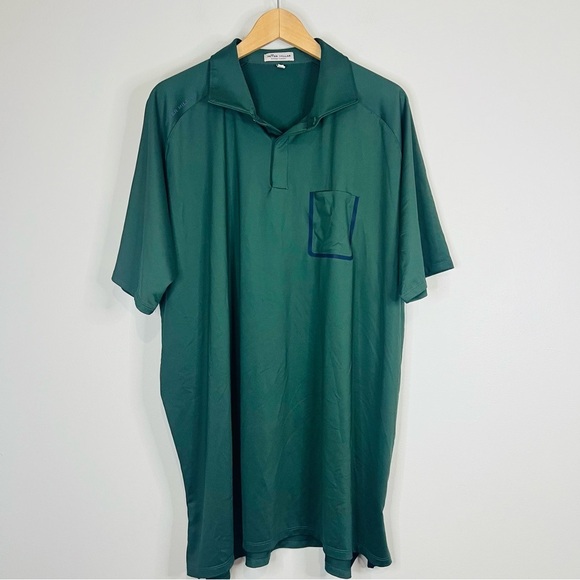 Peter Millar Green Jersey Knit Summer Comfort Golf Polo 2X - Picture 2 of 9
